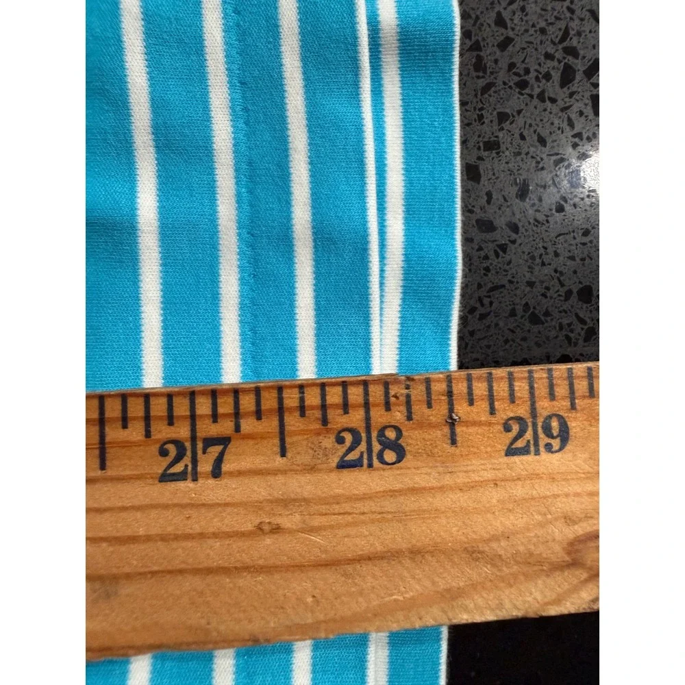 Polo Ralph Lauren Mens Large Pima Soft Touch Striped Polo Shirt Turquoise Blue